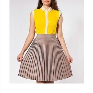 American Apparel accordion pleat midi skirt taupe